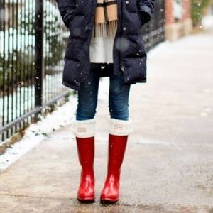 Hunter Boot Fleece Cable Knit Socks